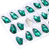 Emerald Galactic Shape High Quality Glass Pointed Back Fancy Rhinestones WholesaleRhinestone